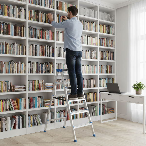 5+5 Çift Basamaklı Alüminyum Metal Merdiven - 3